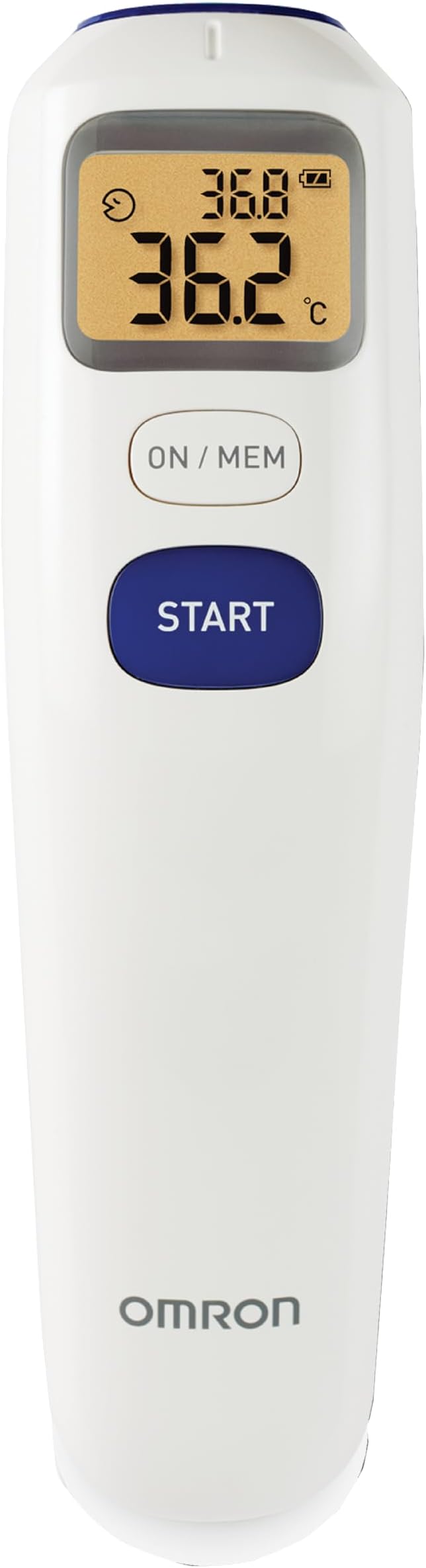 MC 720 Non Contact Digital Infrared Forehead Thermometer With 1 Second Quick Measurement, 3 in 1 Measurement Mode, Auto On/off & Backlight, White, (MC-720_Omron _AW)