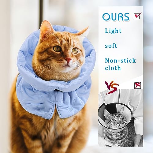 Image of Adjustable Recovery Collar - Lightweight, Waterproof & Soft for Cats & Dogs - Prevents Licking Wounds (S)