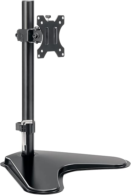 ELIVED Single monitor desk mount Monitor Stand Freestanding for Most 13-32 Inch Monitors with VESA 75x75/100x100mm up to 8KG, Rotation 360° Height Adjustable Ergonomic PC Monitor arm EV018