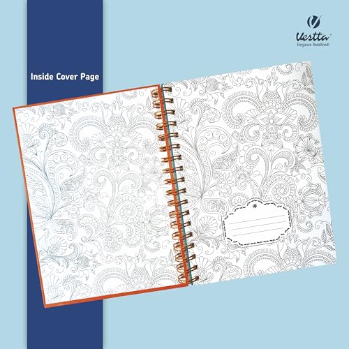 Image of VESTTA -ELEGANCE REDEFINED, B5, Hard Bound Notebook Diary, 7(L) X 9.75 (H) Inches, Gold Wiro Binding, Undated, 90 GSM paper, 192 Ruled Pages (Madhubani Folk Art Series 4)