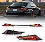 HCmotion LED Tail lights & Tailgate Light Assembly for 2014-2020 Lexus IS250 IS200T IS350 IS300,Taill Lamp With Start UP Animation LED DRL light&Sequential Turn Signal,Reverse Lights (Smoked)