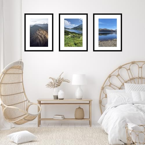 Image of JCJMY 19x25 Picture Frame with 16x22 Mat, Display Photo 16x22 with Mat or 19 x 25 Without Mat, Wall Hanging Large 19 by 25 Poster Frame with Plexiglass, Black
