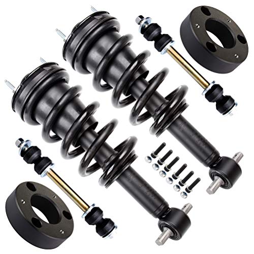 SCITOO 6pcs Front Suspension Kit 2.5 inch Leveling Lift Shock Absorber Sway Bar Link Fit 2007-2013 For Chevy Avalanche 2007-2011 Suburban 1500 2007-2012 Tahoe 2010-2013 For GMC Yukon