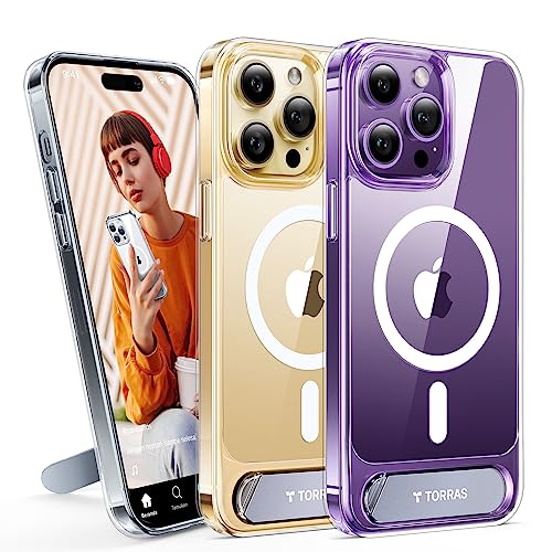 TORRAS for iPhone 14 Pro Max Case, Strong Magnetic & Seamless Stand, Clear