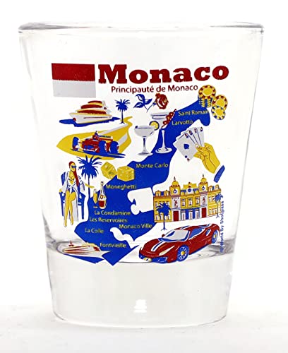 Monaco Landmarks and Icons Copo de shot para colagem