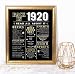 Katie Doodle 1920s Great Gatsby Roaring 20s Party Decorations Supplies Decor Centerpiece | Includes Back in 1920 Sign [Unframed], Black and Gold