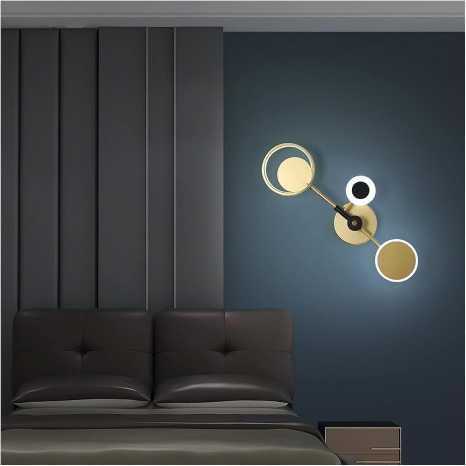Simple Modern Luxury Living Room New Wall Lamps Hotel Bedside Bedroom Dining Children's Room Coffee Clothing Shop Light Lighting (Color : Gold 15W 58cm Size : Cool White) (Gold 15w 62cm Warm White)