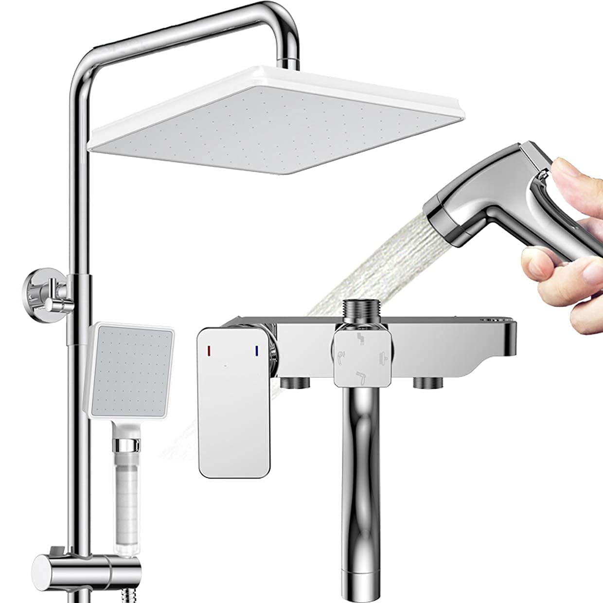 Ensemble de pommeau de douche 9 pouces pour résoudre le manque de pression avec mitigeur