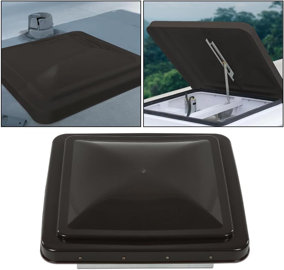 CHEDA Roof Vent Cover Replacement Lid Motorhome Camper RV Trailer 14" x 14" Compatible with Ventline pre-2008 and Elixir Style Pin 1994 and Newer Smoked 2 Pcs