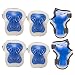 PAMASE Knee Elbow Wrist Protective Pads for Kids - Sports Safety Pads Set for Rollerblade, Cycling, Skateboard- Blue M
