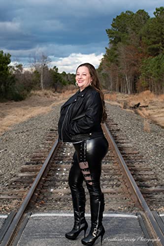 Nihsatin Fishnet Trim Lace Up Pu Leather Pants Thin Lightweight Gothic Punk Leggings For Women Black #TOP6