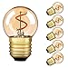 1W E27 warmweiße LED, G40 Vintage Glühbirne Mini Globe LED Birne Vintage Bernsteinglas 2200K 10W gleichwertige Glühlampe Nicht dimmbar 6er Pack