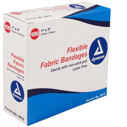 Dynarex Adhesive Fabric Bandages Sterile, 24 Count