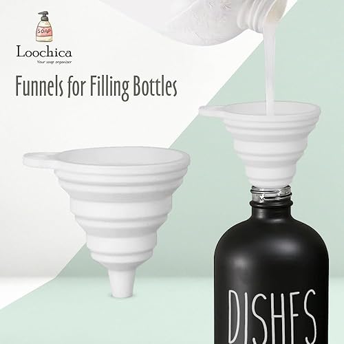 Miniatura 5 de Dispensador de Jabón de Cocina de Vidrio Negro, Dispensador de Detergente o Dispensador de Jabón para Platos para Fregadero de Cocina, Dispensador