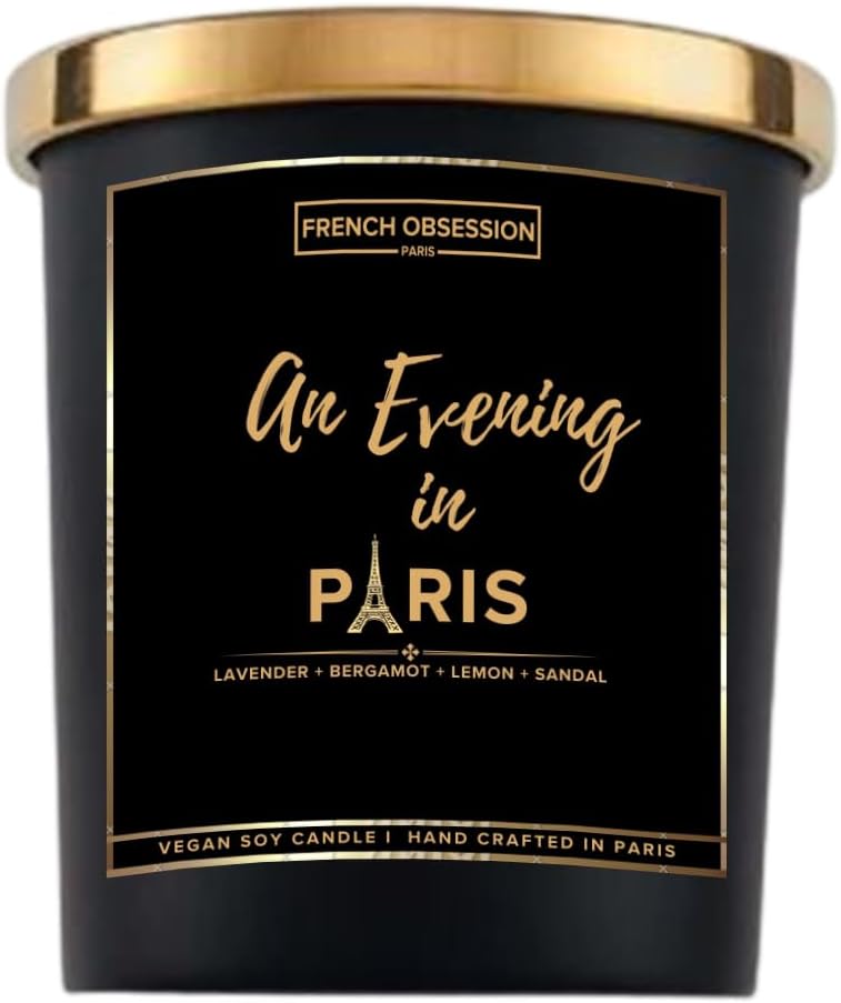 Scented Soy Wax Candle | 560 gm| Upto 60Hrs | Aroma Therapy Scented Candles| Scented Candles Gift Set for Home Décor| Fragrance Evening in Paris
