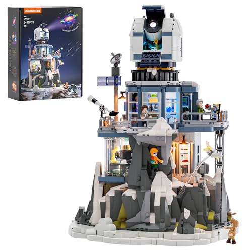 Lumibricks Alpine Sternwarte Modellbausatz mit Licht, Modular Building mit Sternenhimmel Projektor,2437Pcs, Geschenke für Astronomie-Enthusiasten,für Jugendliche und Erwachsene,L9091