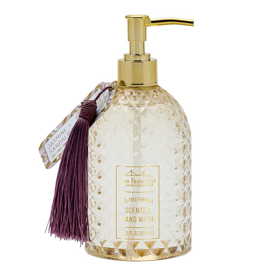 San Francisco Soap Company Tassel Hand Soap - Violet & White Amber | 20.5 Fl Oz | All Natural Decorative Hand Soap | Gentle & Hydrating image 4