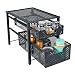 MustQ Stackable 2 Tier Organizer Baskets with Mesh Sliding Drawers, Ideal Cabinet, Countertop, Pantry, Under The Sink, and Desktop Organizer for Bathroom,Kitchen, Office.