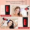 Aigostar Seche Cheveux Voyage Pliable, 1500W Hair Dryer Rouge, 400g Léger, avec Styling Nozzles, 2 Chauffage, Double Tension, pour les Familles, Voyage, Bagages à main, Hôtel, Gym