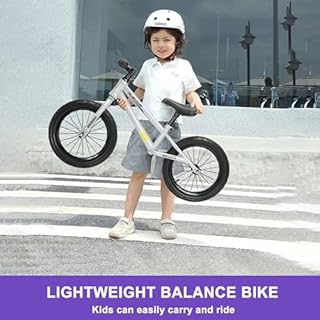 Bueuwe 16 Inch Balance Bike for Big Kids Aged 4 5 6 7 8 and 9 Years Old Boys Girls,Large No Pedal Training Bicycle, Adjustable Seat, Pneumatic Tires, Quick Assembly
