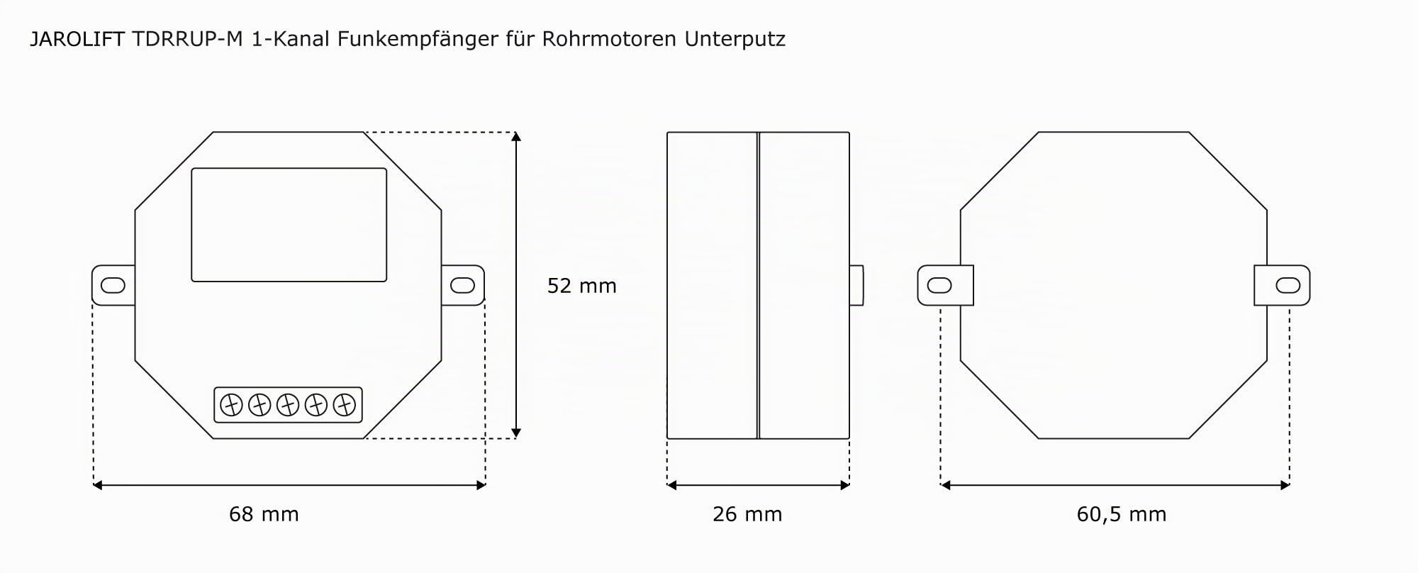 jarolift Récepteur radio 1 canal pour moteurs pour volet roulant ou store banne
