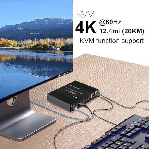 Extensor de fibra HDMI multifunción para controlar servidores desde salas de control a 20 KM 5