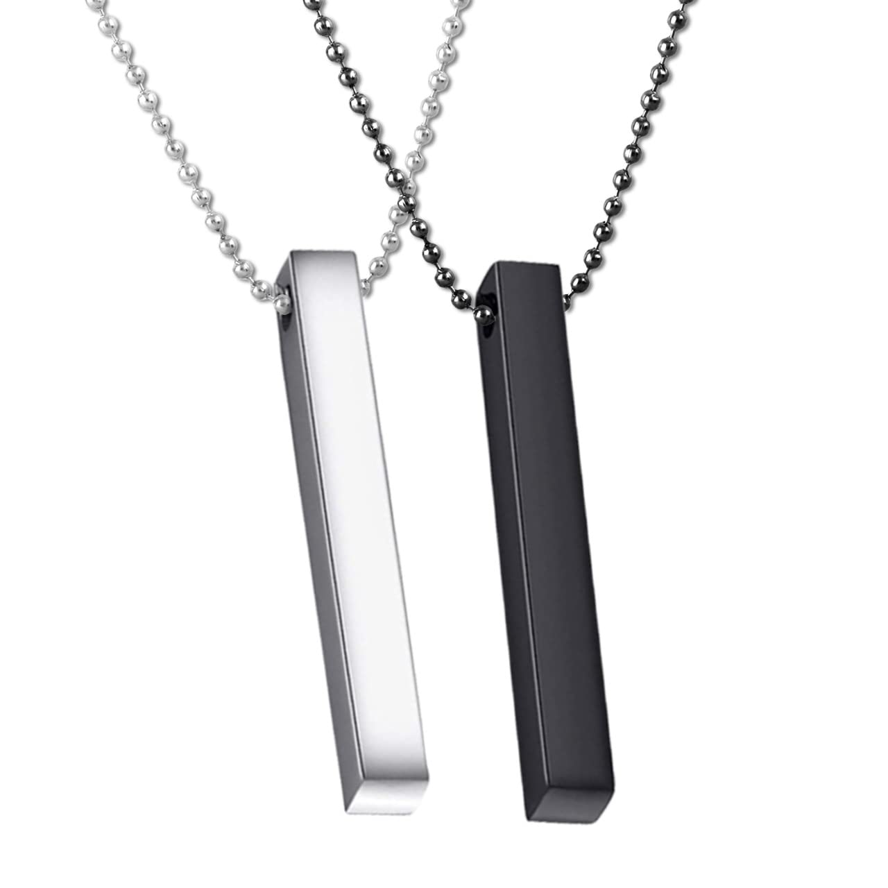 MEENAZ pendant for men boyfriend gents boys man Long Chain Vertical Bar Stick Stainless Steel Silver Locket black Pendant Necklace gym Boy girls women unisex Valentine Platinum Stylish (Bohemian) (B0BFLCY7QL) Amazon Price History, Amazon Price Tracker