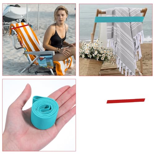 Handtuchbänder für Strandstühle und Kreuzfahrtstühle, 4 Stück, elastische Handtuchclips, unverzichtbares Kreuzfahrtaccessoire Damen, Stuhlbänder Pool, winddichte Handtuchbänder für Ferienhaus
