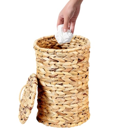 Poubelle de cuisine en jacinthe d'eau pour masquer les déchets