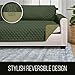 Sofa Shield Couch Slip Covers for Dogs, Reversible Furniture Protector with Strap, Stain and Tear Resistant Cushion Cover, 78 inch Seat, Machine Washable Slipcover Pets, Cats, Hunter Green Sage