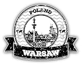 Warsaw Poland Grunge Rubber Stamp Travel Car Bumper Sticker Decal
