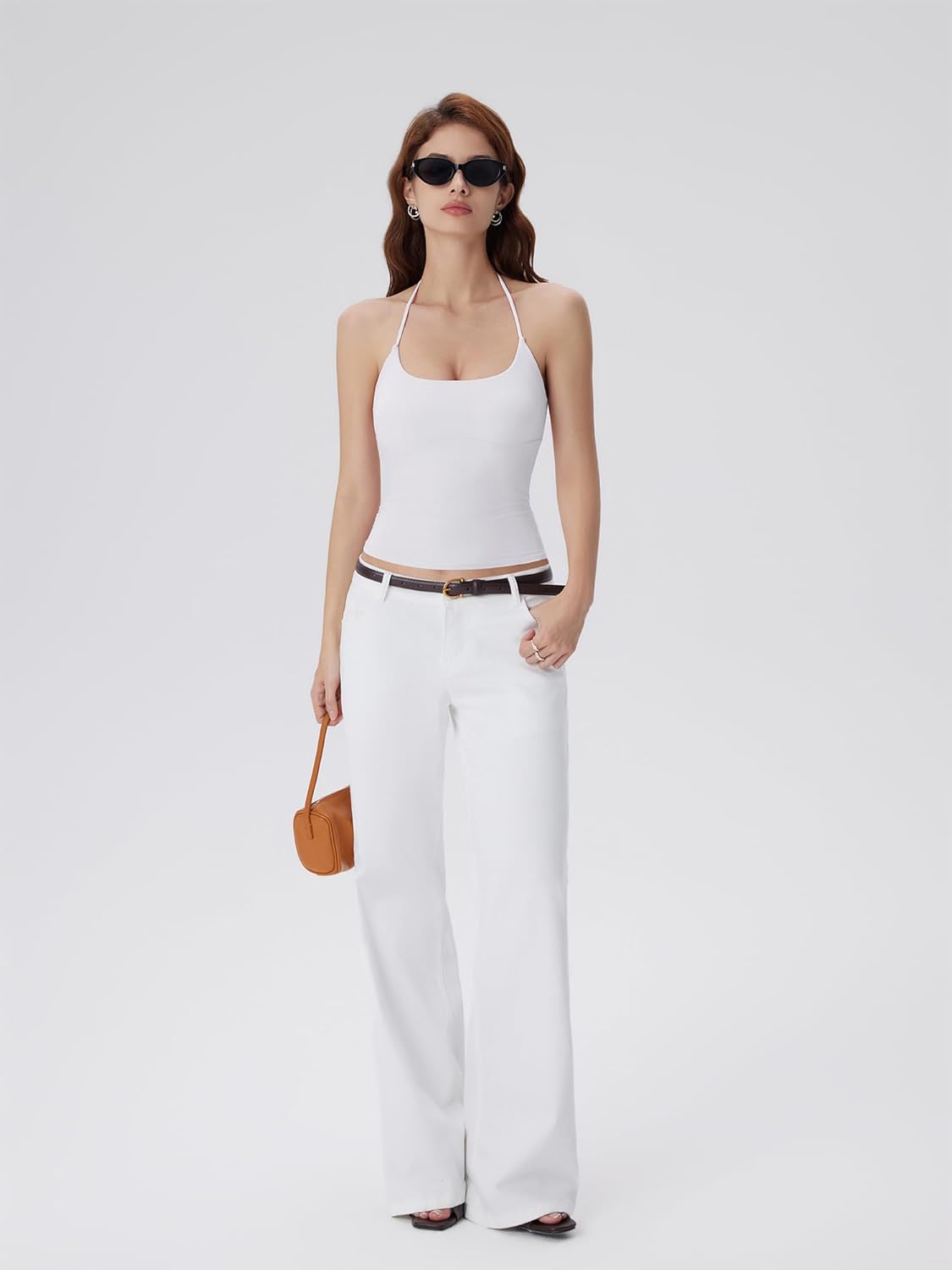 SUUKSESS Halter Tops for Women Tank Tops with Built in Bras Double Lined Open Back Y2K Going Out Camisole - Image 6