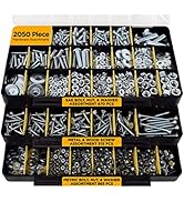 Jackson Palmer 2,050 Piece Hardware Assortment Kit with Screws, Nuts, Bolts & Washers (3 Trays)