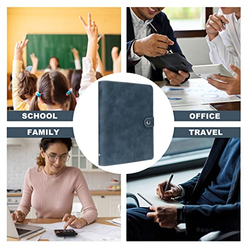 Www Leather A5 Ring Binder Notebook, 6 Ring A5 Binder With A5 Refill Papers, Binder Pockets And Subject Dividers Paper Sheet, Travel Binder Journal Personal Planner With Ring Binder,Blue #TOP5