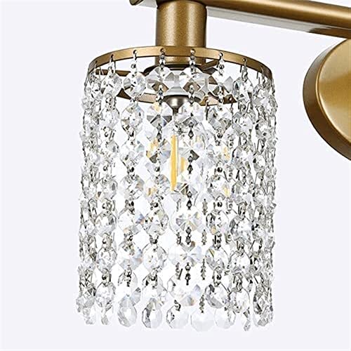 Iluminación de espejo de baño con cristal E14 y aplique de metal dorado 3