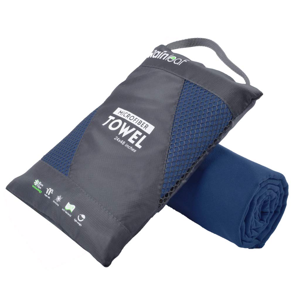 Rainleaf Microfiber Towel, Quick Dry, Super Absorbent, Ultra Compact, Lightweight Travel & Gym Towel