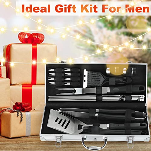 N Noble Family 21Pcs Complete Bbq Utensils Set With Aluminum Case - Enlarged Handle Stainless Steel Grill Tools Set For Outdoor Camping Barbecue - Ideal Bbq Gift On Father’s Day, Birthday, Christmas #TOP5