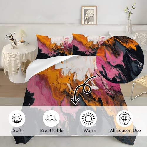 Parure de lit 3D 260x240 cm marbre abstrait avec housse de couette - 6