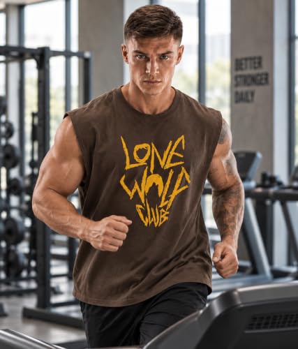 Image of SHODOX Men's 100% Cotton Tank Top | Round Neck Sleeveless Gym Vest | Loose Fit Casual Sportswear T-Shirt | Breathable & Lightweight Fitness Wear for Workout & Active Wear