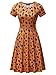 FENSACE Womens Short Sleeves Casual A-Line Halloween Pumpkin Dress,XX-Large, 17038-8