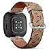 CJBROES Replacement Leather Watch Band, Compatible with Fitbit Versa 3 and Fitbit Sense of Wristband Bracelet Accessory - Paisley Elegant