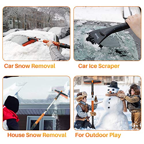 image for AstroAI Ice Scraper and 36.6'' to 47.2'' Extendable Snow Brush Removal