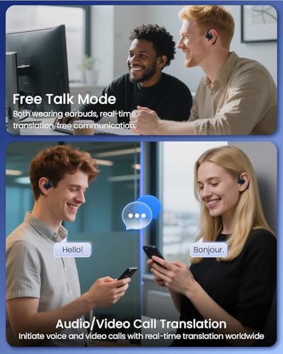 Image of AI Translation Earbuds Real Time 164 Languages 80H Playtime Translator Ear Buds Audifonos Traductores Ingles Espanol Wireless Earphones Bluetooth AI Headphone for Travel Meeting Learning K08