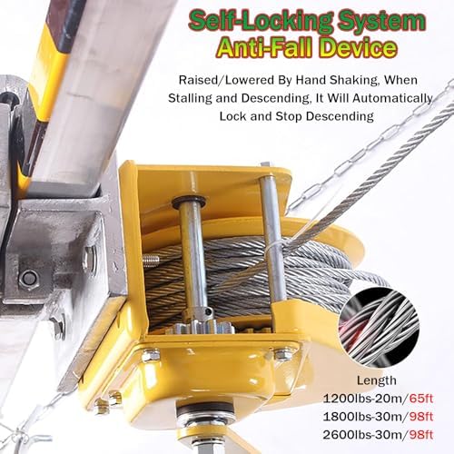 Confined Space Rescue Tripod, Aluminum Emergency Fire Rescue Rope with Telescopic Legs, Suitable for Flue/Tunnel/Sewer.,1800LBSWinch