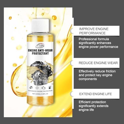 Anti-Wear Engine Treatment Oil Additive, 2pcs Highly Effective Engine Anti-Wear Protectant, Wondeea Engine Anti-Wear Protectant, Transmission Fluid Additive for Car, Noise Reduction and Shaking Cure