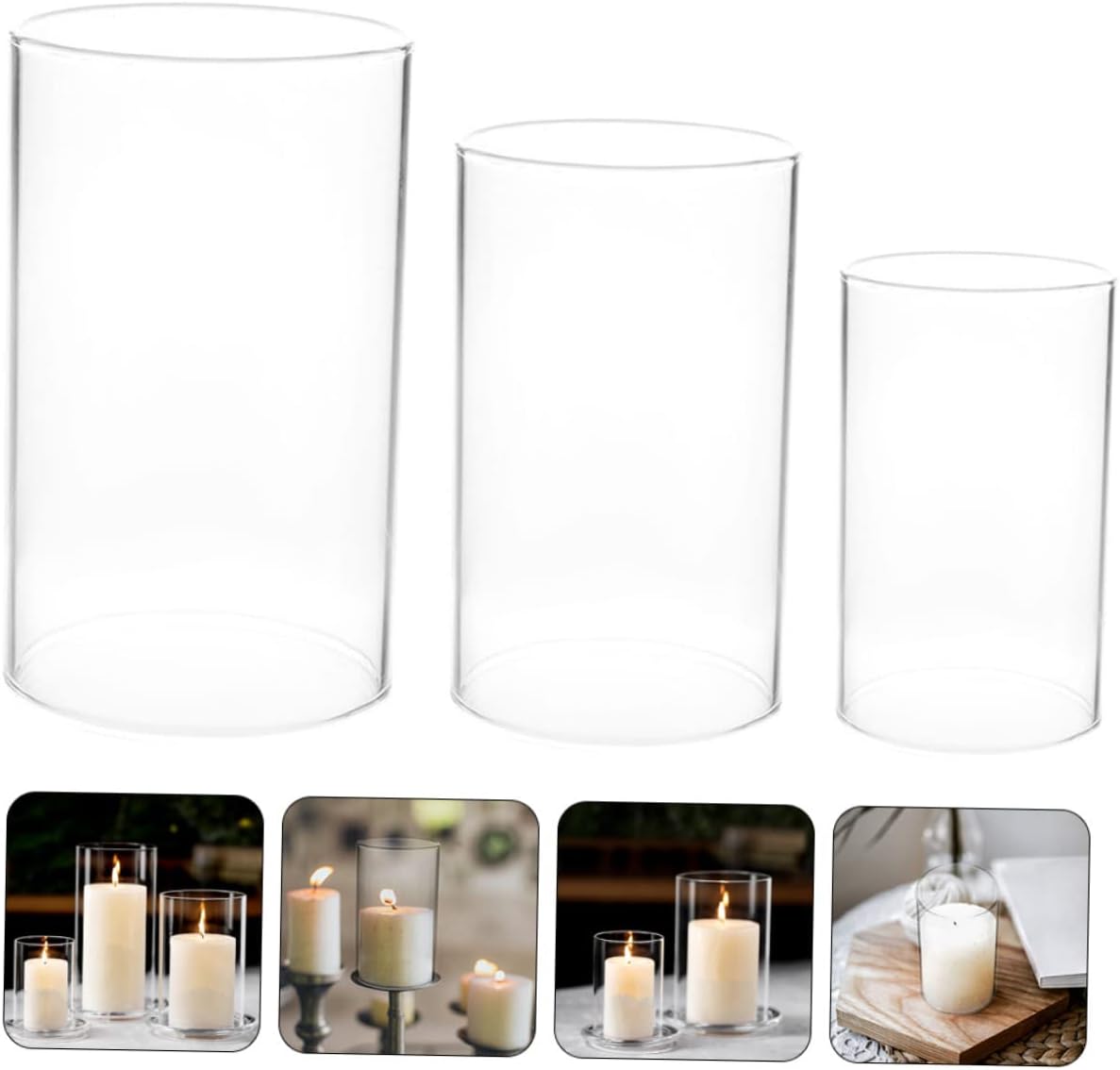 Alipis 3pcs Glass Candle Holder Shades for Tealight and Votive Candles for Home Decor and Romantic Settings