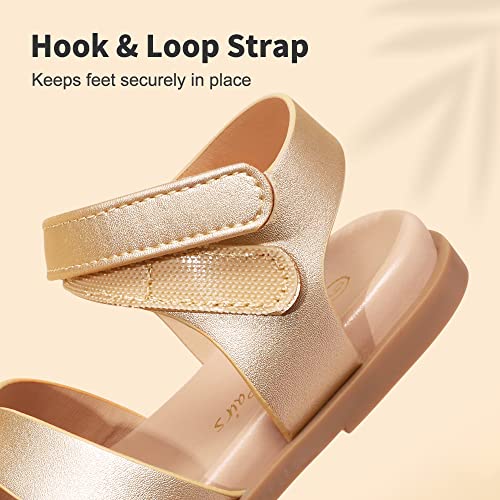 Image of DREAM PAIRS Girls Sandals Open Toe Princess Flat Sandals Strappy Summer Shoes Toddler /Little Kid