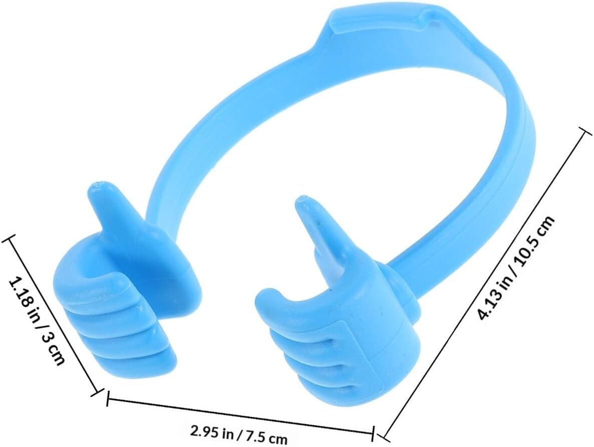 Thumbs Gesture Phone Stand Holder for Smartphones and Tablets Portable Desktop Cell Phone Holder Gadget in Blue Universal for Office Home and Travel Use image 2