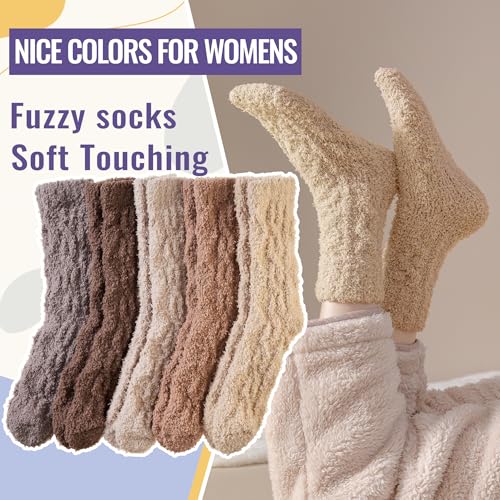 Image of DoSmart Fuzzy Socks For Women Slipper Warm Fluffy Soft Winter Cozy Plush Cabin Sleep Christmas Home Socks