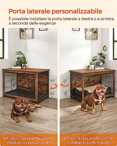 Feandrea Gabbia per Cani, Mobile Tavolino, Cuccia